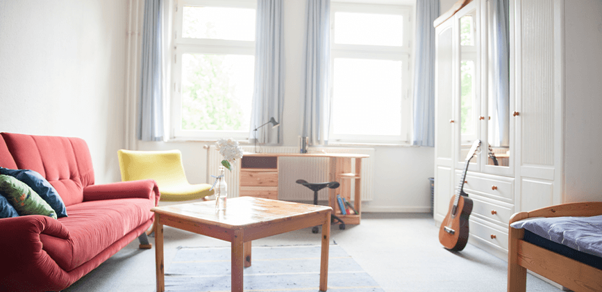 Einzelzimmer im Wohnheim Oedeme