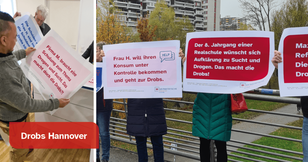 Drobs hannover geht mit Plakaten auf die Straße