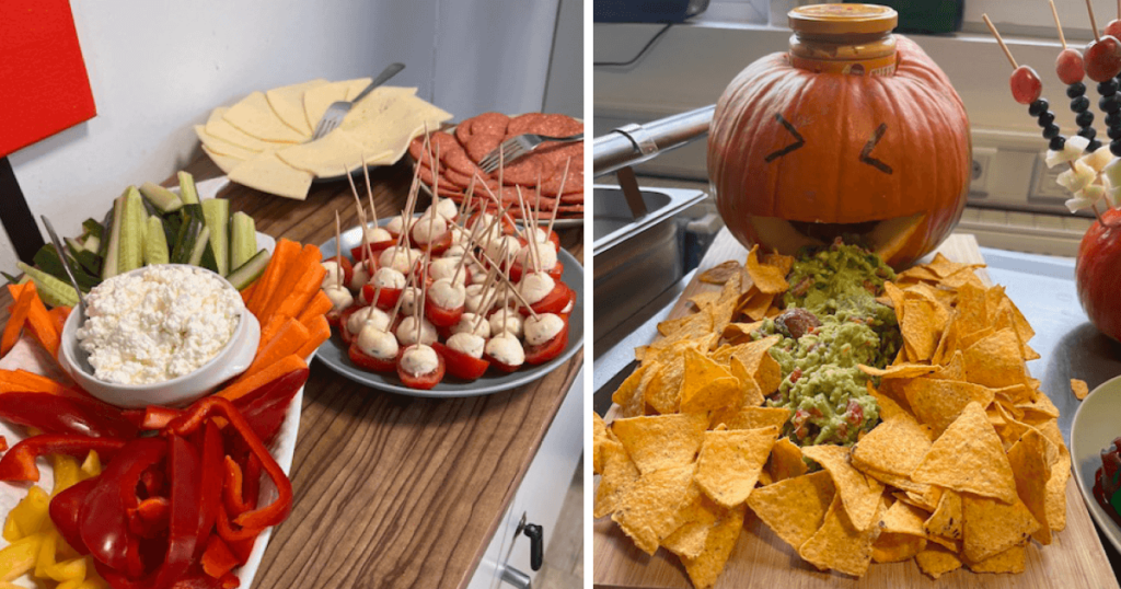 Buntes Buffete mit Kürbis und gruseligen Snacks in der Tagestätte Oldenburg