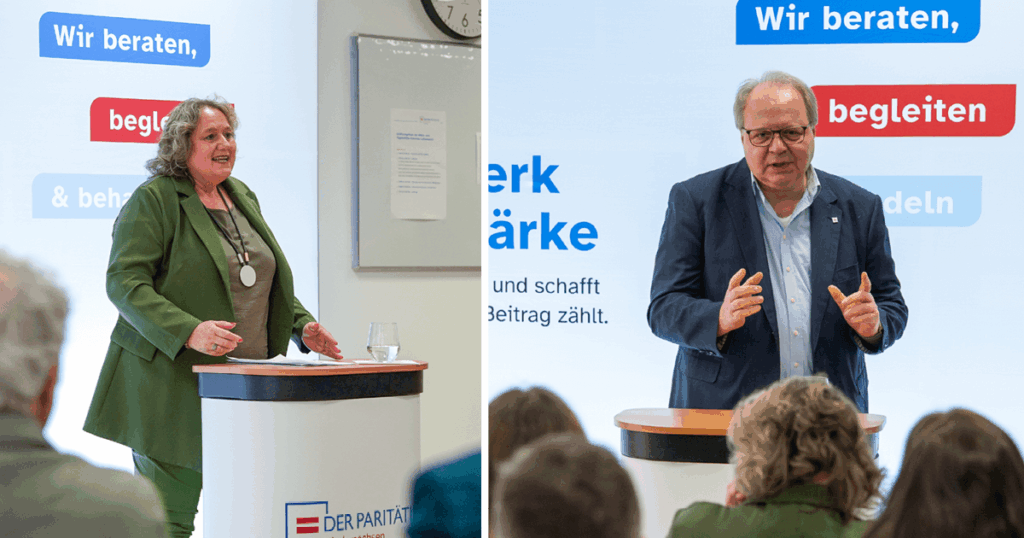 Eröffnungsfeier - Wohn- und Tagesstätte Hannover Leinemasch - Kerstin Tack und Serdar Saris halten eine Rede