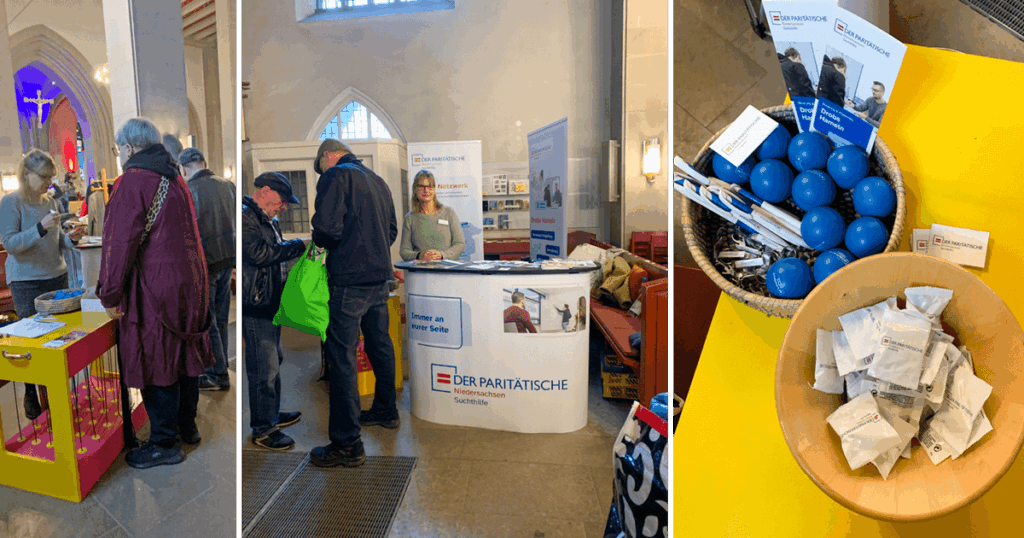 Drobs Hameln mit einem Informationsstand bei der Vesperkirche