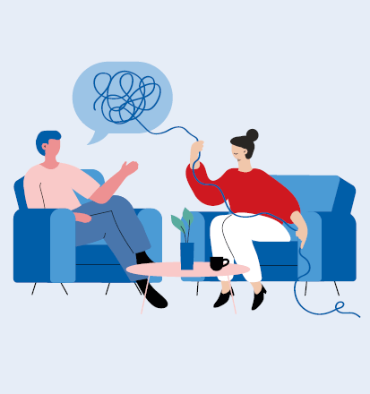 wissen und austausch grafik zu therapie